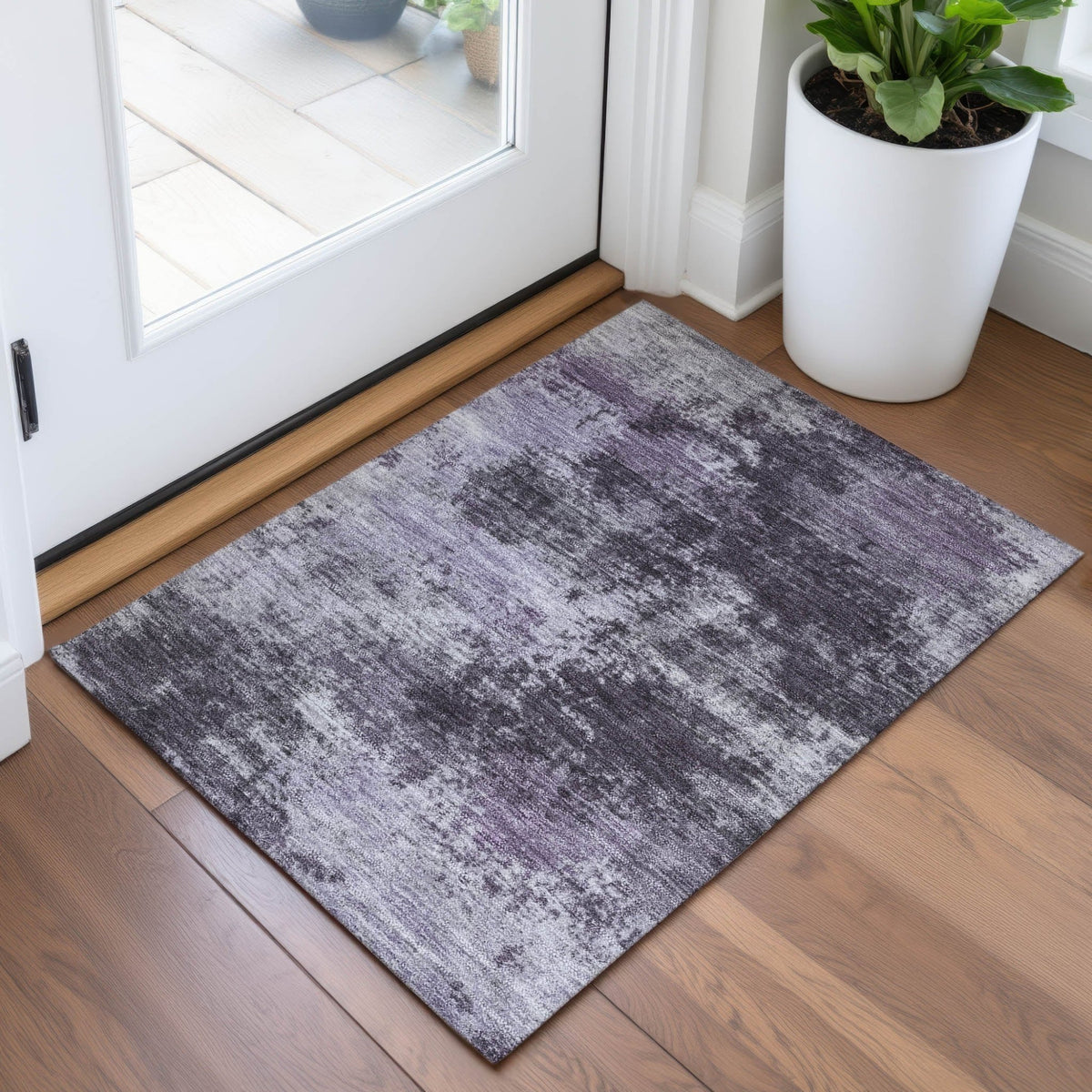 Addison Chantille ACN2065 Abstract Machine Made Transitional Purple Rug