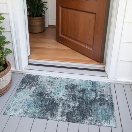 Addison Chantille ACN2065 Abstract Machine Made Transitional Teal Rug