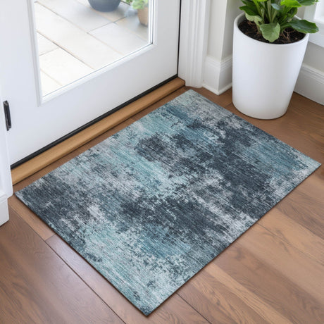 Addison Chantille ACN2065 Abstract Machine Made Transitional Teal Rug