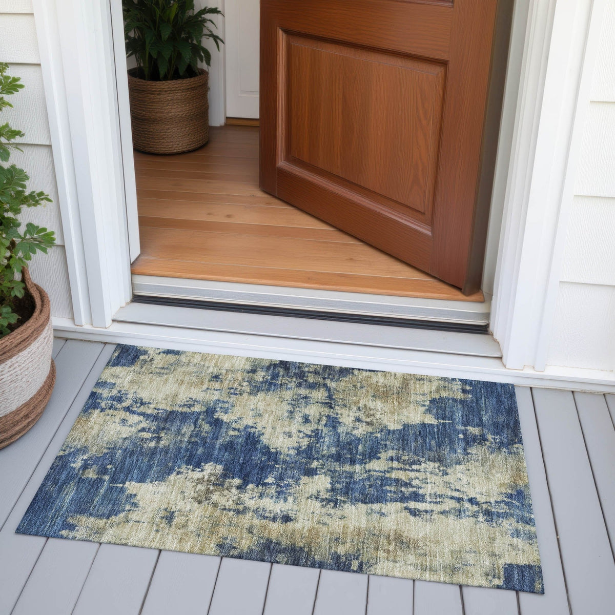 Addison Chantille ACN2066 Abstract Machine Made Transitional Navy Rug