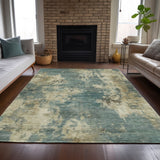 Addison Chantille ACN2066 Abstract Machine Made Transitional Teal Rug