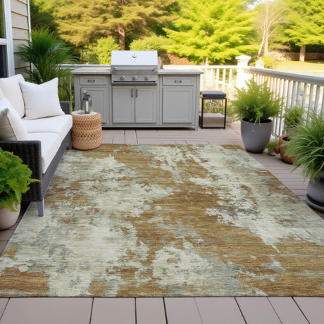 Addison Chantille ACN2066 Abstract Machine Made Transitional Terracotta Rug