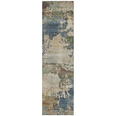 Addison Chantille ACN2067 Abstract Machine Made Transitional Blue Rug