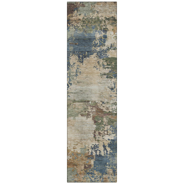 Addison Chantille ACN2067 Abstract Machine Made Transitional Blue Rug