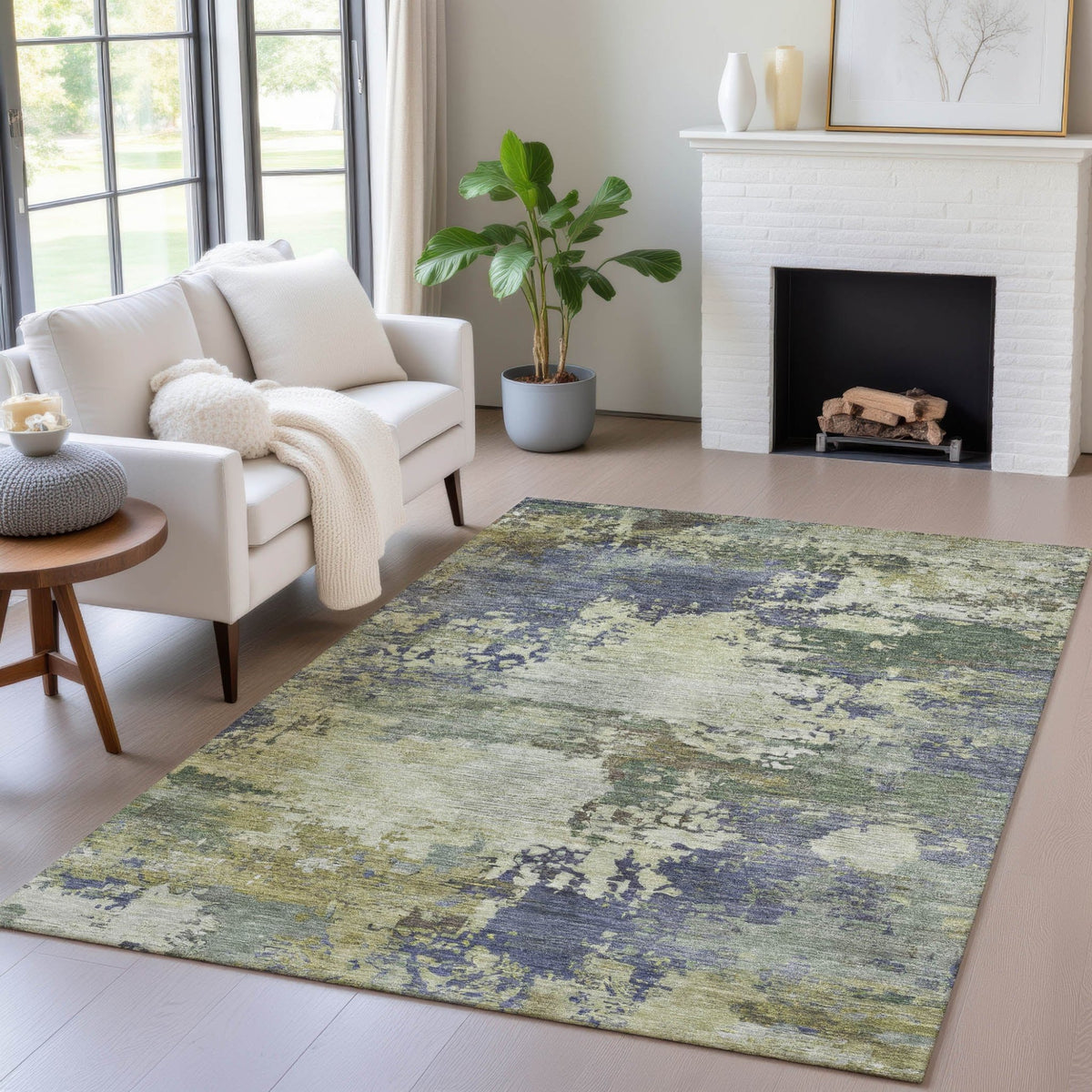Addison Chantille ACN2067 Abstract Machine Made Transitional Purple Rug