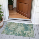 Addison Chantille ACN2067 Abstract Machine Made Transitional Teal Rug