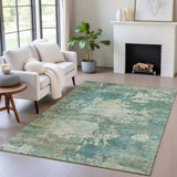 Addison Chantille ACN2067 Abstract Machine Made Transitional Teal Rug