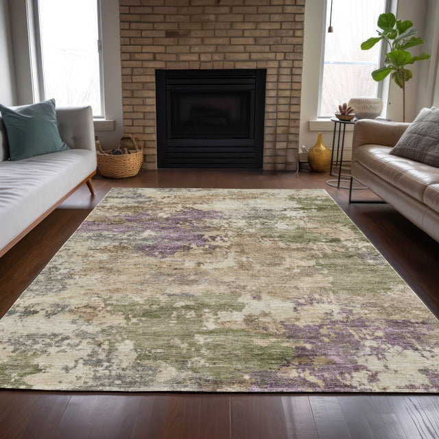 Addison Chantille ACN2068 Abstract Machine Made Transitional Beige Rug