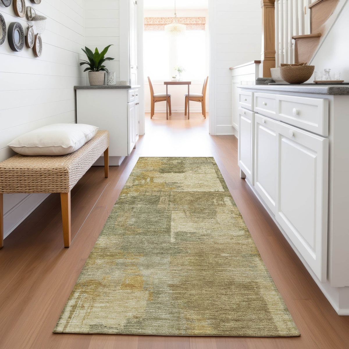 Addison Chantille ACN2069 Abstract Machine Made Transitional Khaki Rug