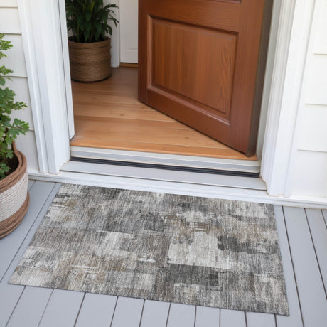 Addison Chantille ACN2069 Abstract Machine Made Transitional Pewter Rug