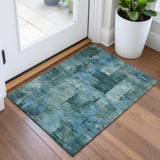 Addison Chantille ACN2069 Abstract Machine Made Transitional Teal Rug