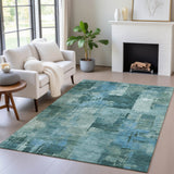 Addison Chantille ACN2069 Abstract Machine Made Transitional Teal Rug