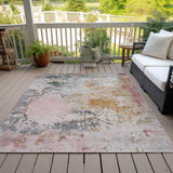 Addison Chantille ACN2070 Abstract Machine Made Transitional Pink Rug