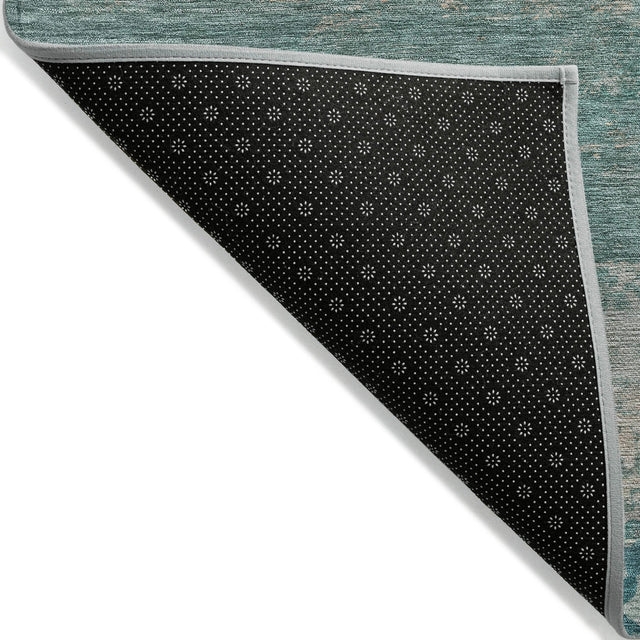 Addison Chantille ACN2071 Abstract Machine Made Transitional Aqua Rug