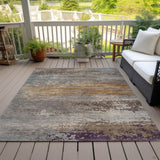 Addison Chantille ACN2071 Abstract Machine Made Transitional Brown Rug