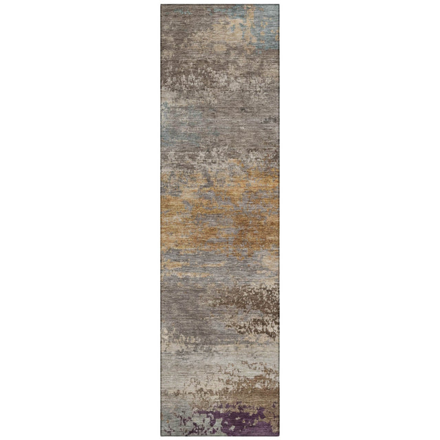 Addison Chantille ACN2071 Abstract Machine Made Transitional Brown Rug