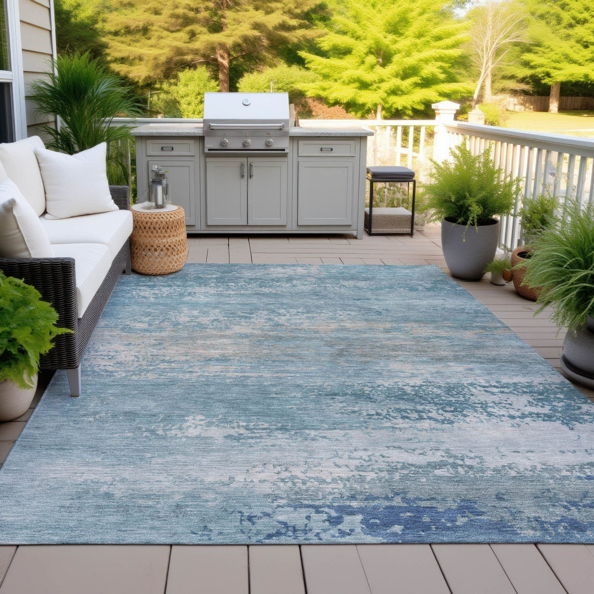 Addison Chantille ACN2071 Abstract Machine Made Transitional Sky Rug