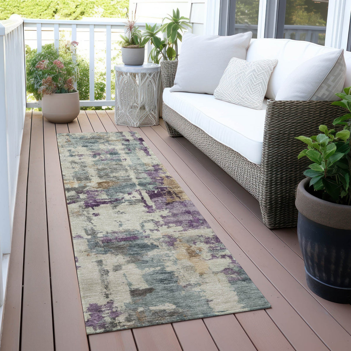 Addison Chantille ACN2072 Abstract Machine Made Transitional Linen Rug