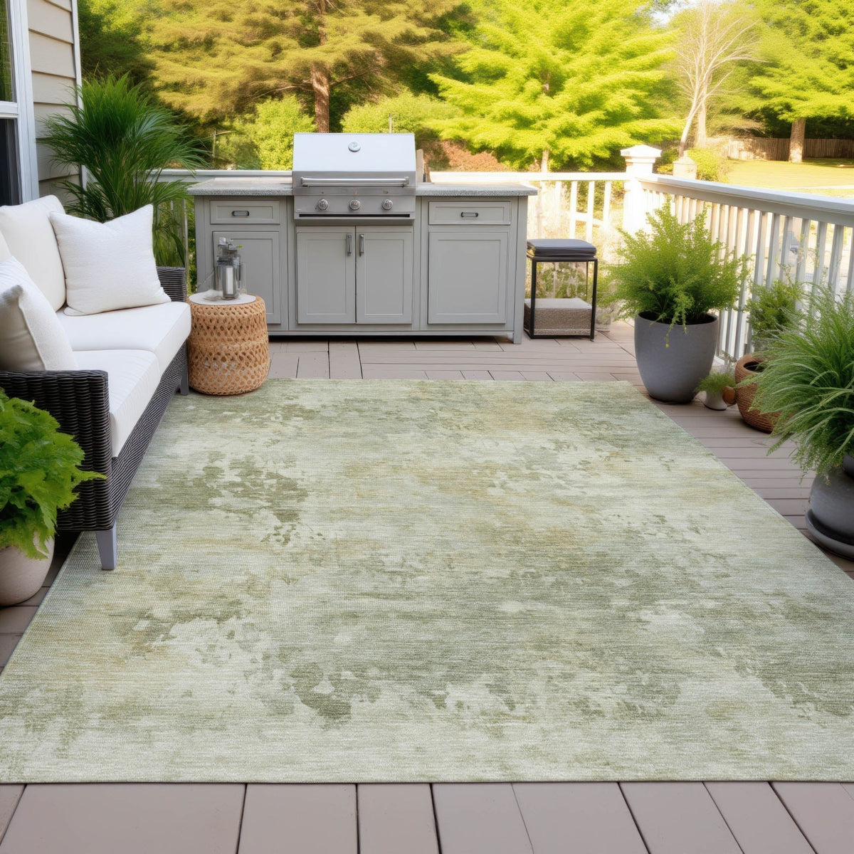 Addison Chantille ACN2073 Abstract Machine Made Transitional Sage Rug
