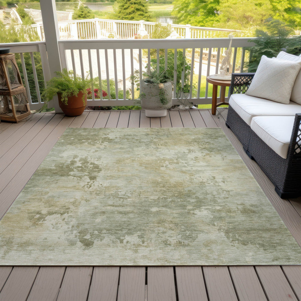 Addison Chantille ACN2073 Abstract Machine Made Transitional Sage Rug