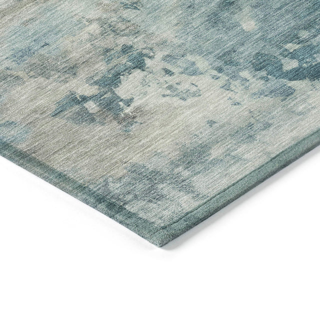 Addison Chantille ACN2073 Abstract Machine Made Transitional Teal Rug