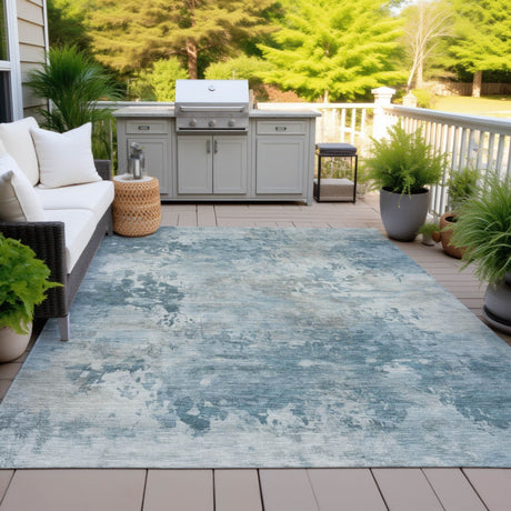 Addison Chantille ACN2073 Abstract Machine Made Transitional Teal Rug