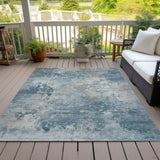 Addison Chantille ACN2073 Abstract Machine Made Transitional Teal Rug