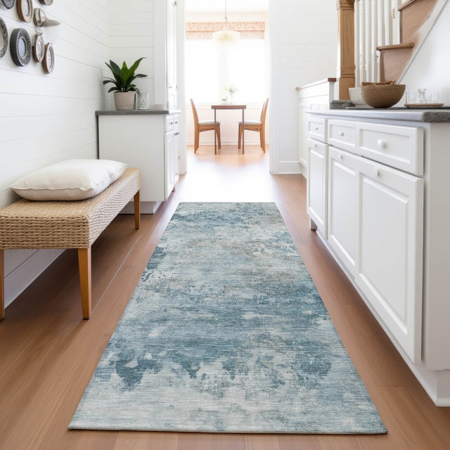 Addison Chantille ACN2073 Abstract Machine Made Transitional Teal Rug