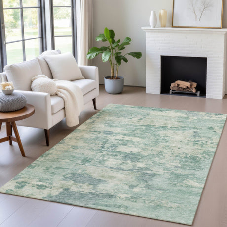 Addison Chantille ACN2074 Abstract Machine Made Transitional Teal Rug