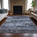 Addison Chantille ACN2075 Abstract Machine Made Transitional Blue Rug