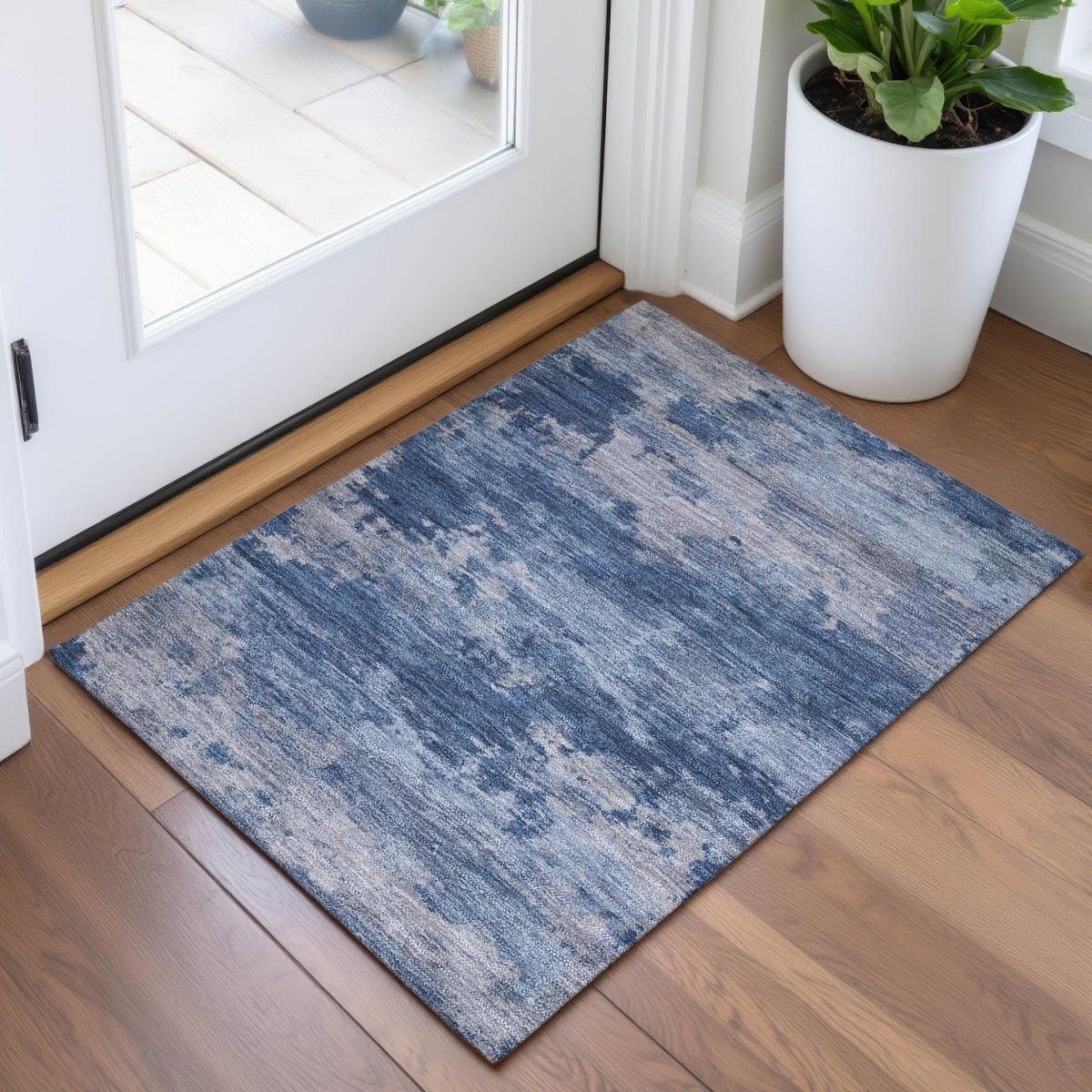 Addison Chantille ACN2075 Abstract Machine Made Transitional Navy Rug