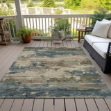 Addison Chantille ACN2075 Abstract Machine Made Transitional Teal Rug