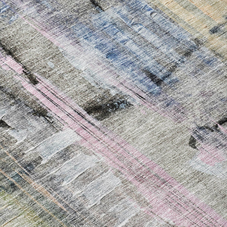 Addison Chantille ACN2076 Abstract Machine Made Transitional Blue Rug