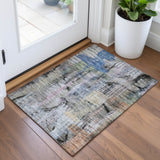 Addison Chantille ACN2076 Abstract Machine Made Transitional Blue Rug