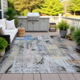 Addison Chantille ACN2076 Abstract Machine Made Transitional Blue Rug