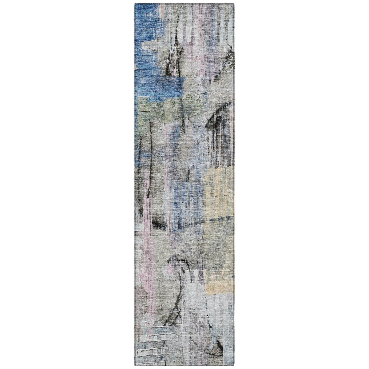 Addison Chantille ACN2076 Abstract Machine Made Transitional Blue Rug