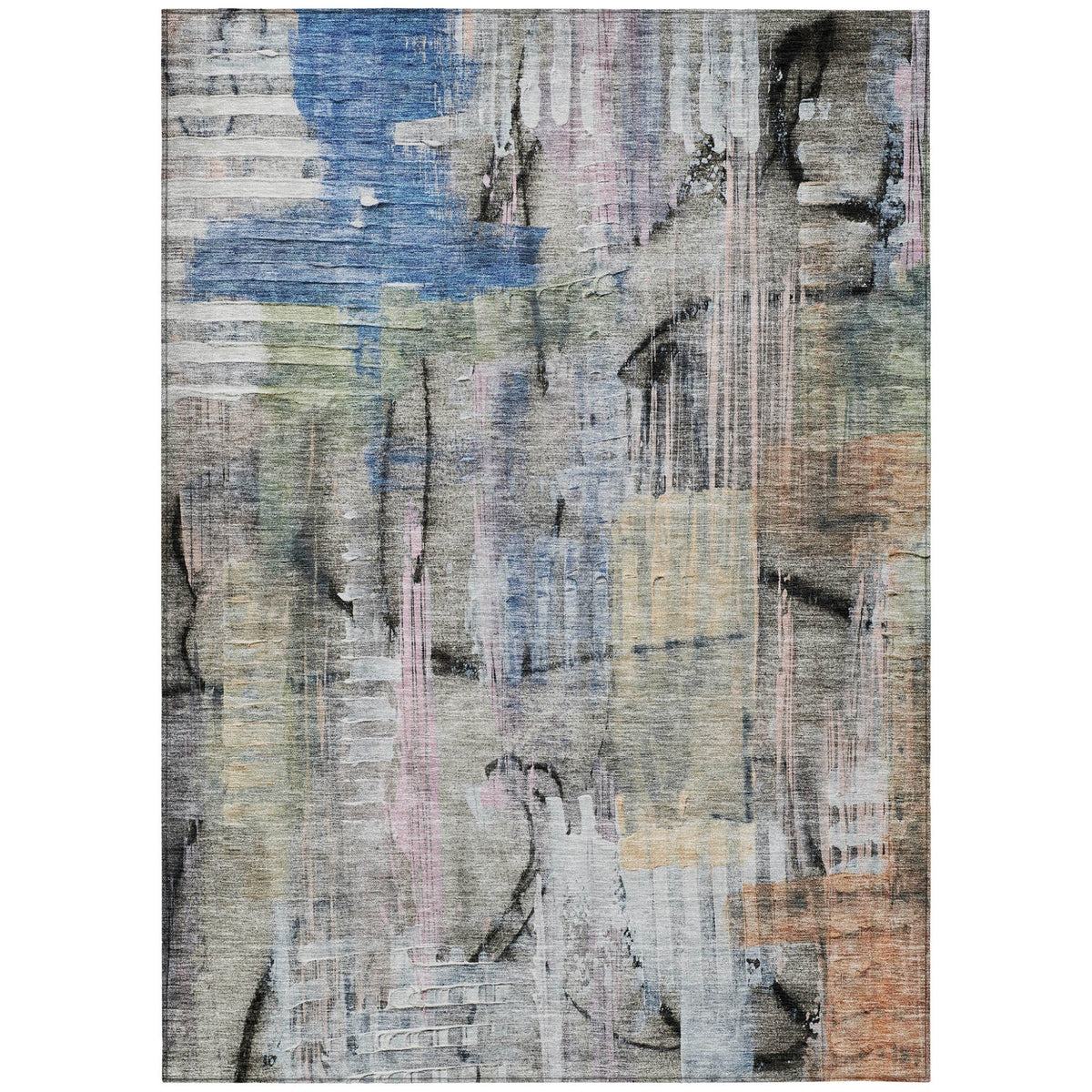 Addison Chantille ACN2076 Abstract Machine Made Transitional Blue Rug