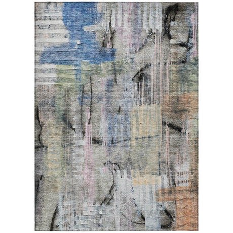 Addison Chantille ACN2076 Abstract Machine Made Transitional Blue Rug