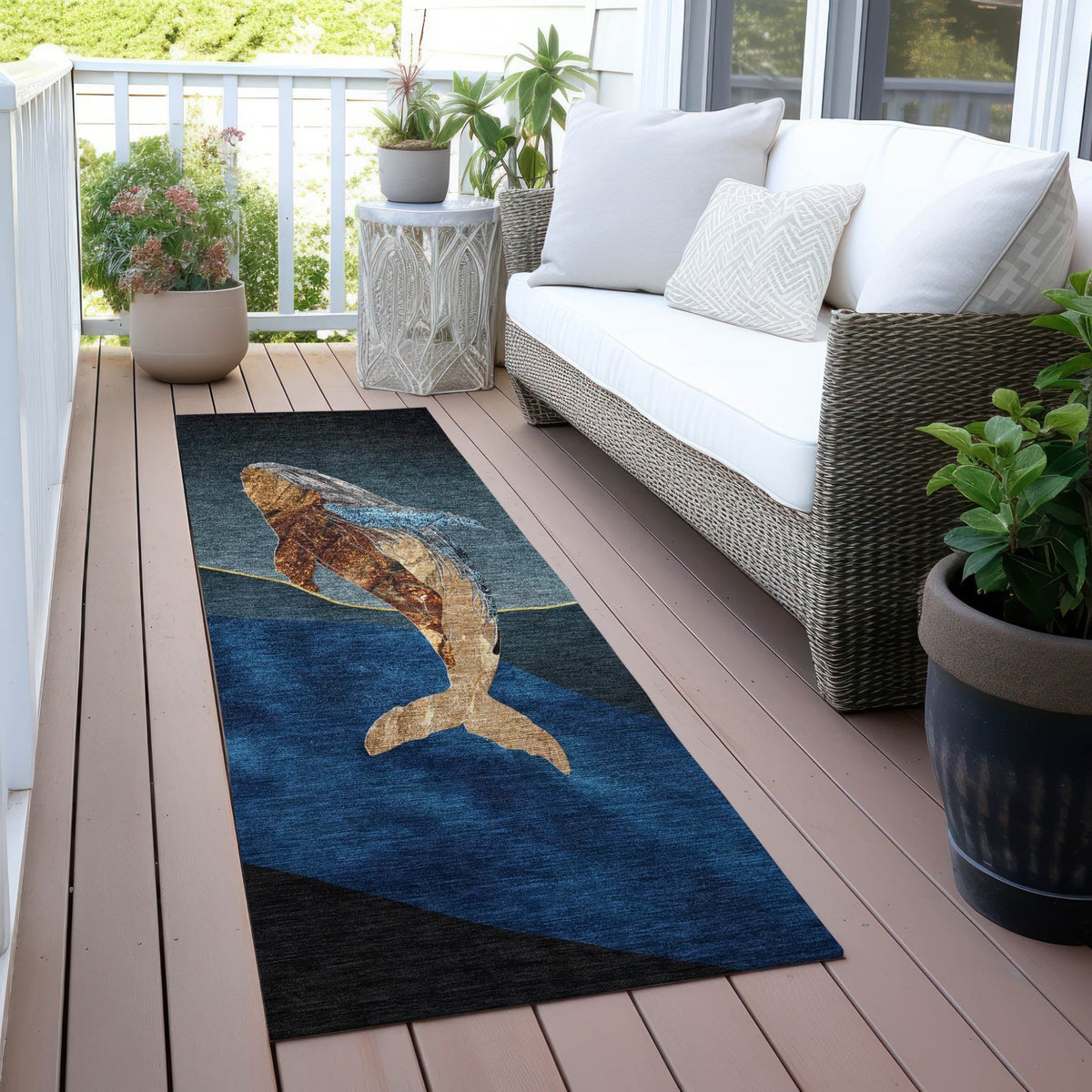 Addison Chantille ACN2078 Coastal Machine Made Transitional Blue Rug