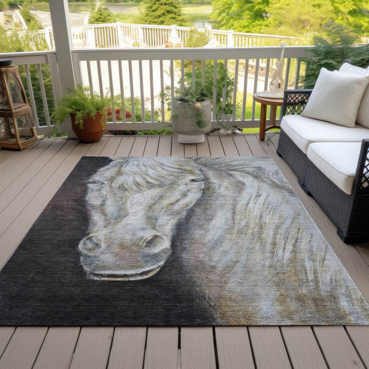 Addison Chantille ACN2080 Animal Machine Made Transitional Ivory Rug