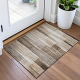 Addison Chantille ACN2082 Stripes Machine Made Transitional Brown Rug