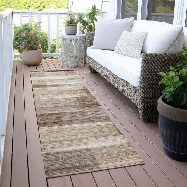 Addison Chantille ACN2082 Stripes Machine Made Transitional Brown Rug