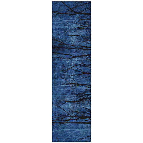 Addison Chantille ACN2083 Floral Machine Made Transitional Blue Rug