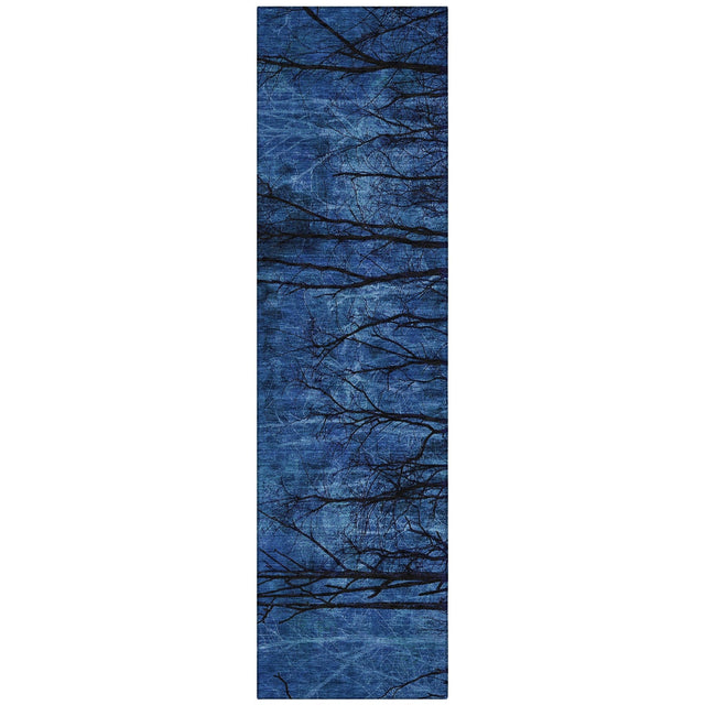 Addison Chantille ACN2083 Floral Machine Made Transitional Blue Rug