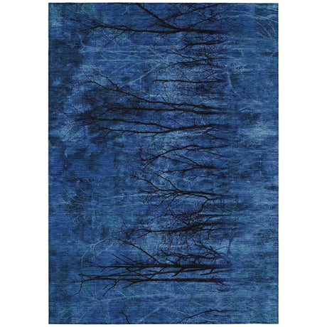 Addison Chantille ACN2083 Floral Machine Made Transitional Blue Rug
