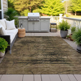 Addison Chantille ACN2083 Floral Machine Made Transitional Brown Rug