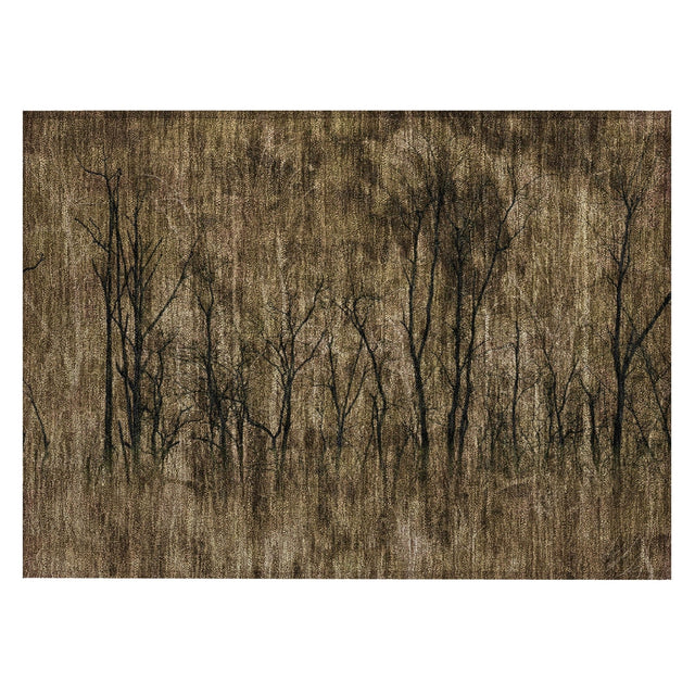 Addison Chantille ACN2083 Floral Machine Made Transitional Brown Rug