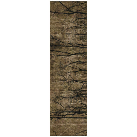 Addison Chantille ACN2083 Floral Machine Made Transitional Brown Rug