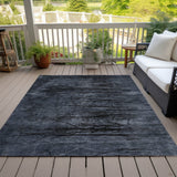 Addison Chantille ACN2083 Floral Machine Made Transitional Charcoal Rug