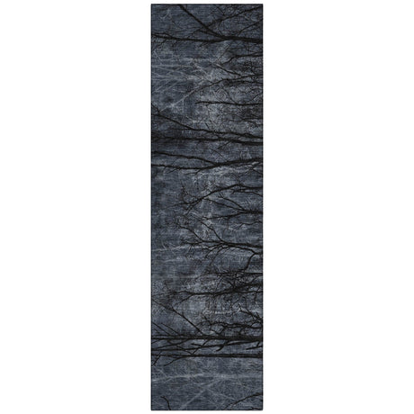 Addison Chantille ACN2083 Floral Machine Made Transitional Charcoal Rug